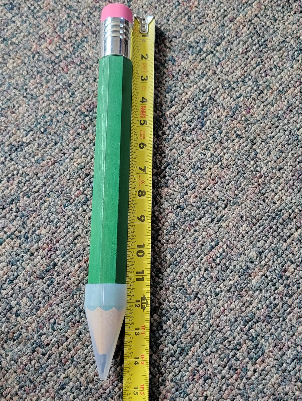 TOYSMITH Large Green Novelty Pencil with Pink Eraser